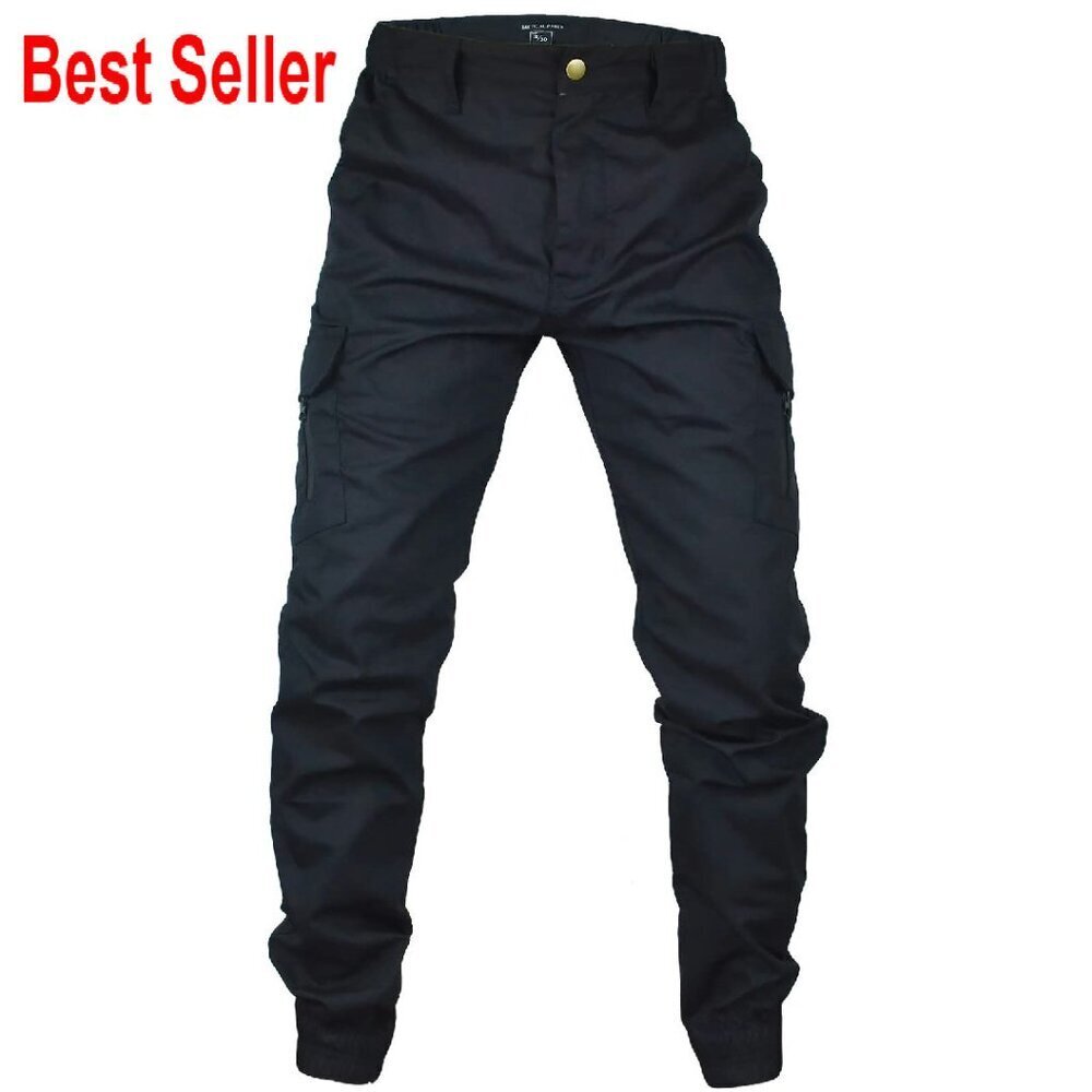 Men's Tactical Cargo Pants Ripstop Fabric Relaxed Fit Outdoor Utility Pockets